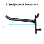 2" Straight Hooks for Metal Pegboard (Pack of 24)
