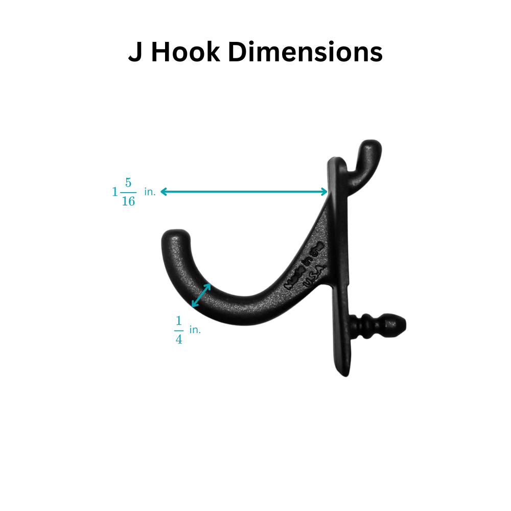 J-Hooks for Metal Pegboard (Pack of 24)