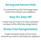 1" Straight Hooks for PegPro Wall Tiles (Pack of 24)