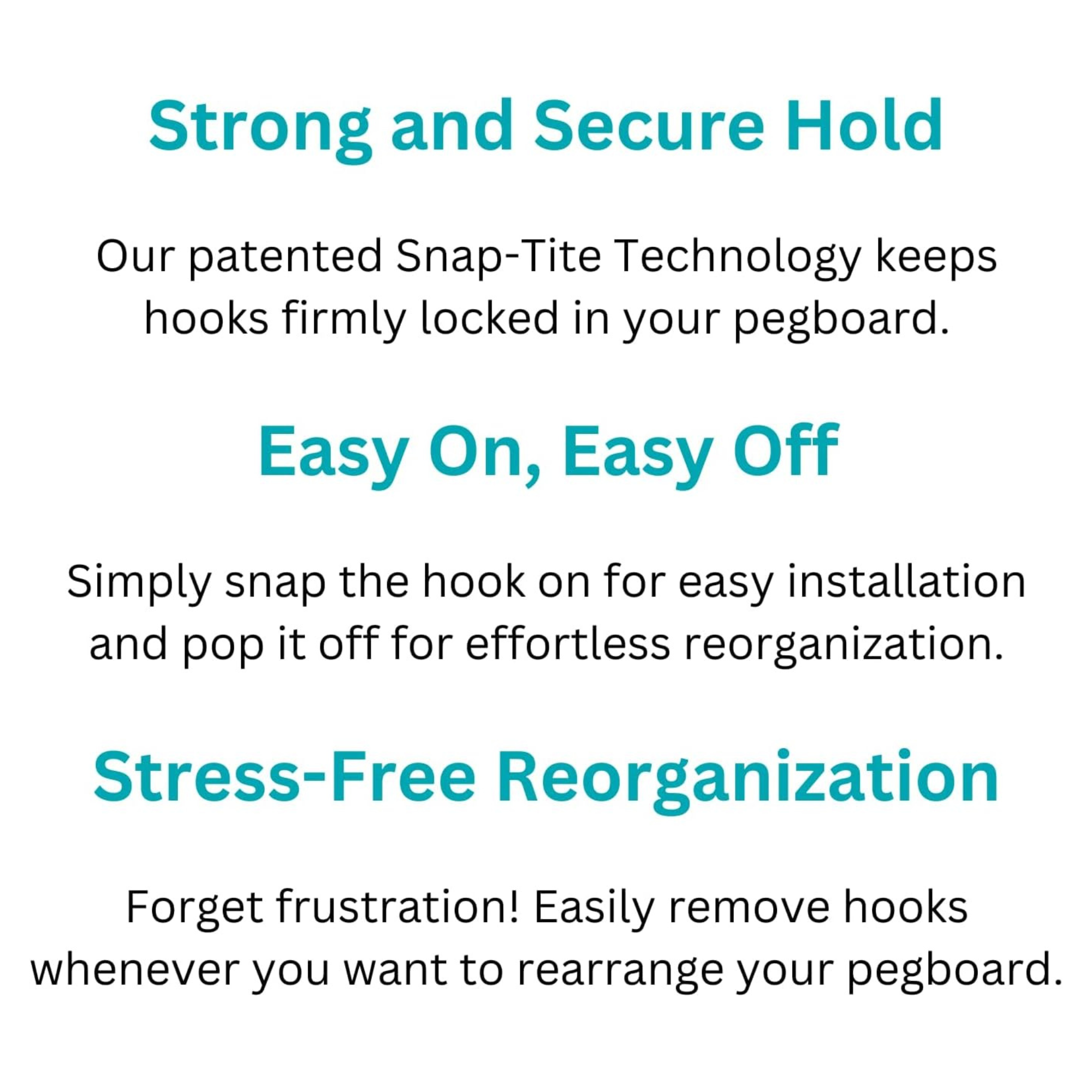 1" Straight Hooks for Metal Pegboard (Pack of 24)